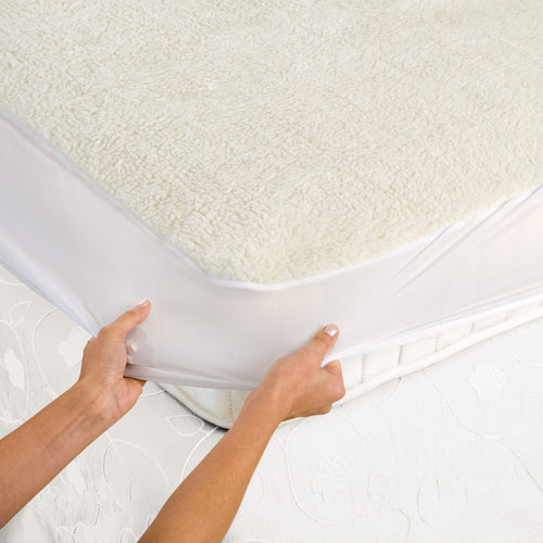 Imetec Adapto Maxi Spann-Wärmeunterbett 100% Wolle und Merino-Wolle, Doppelbett