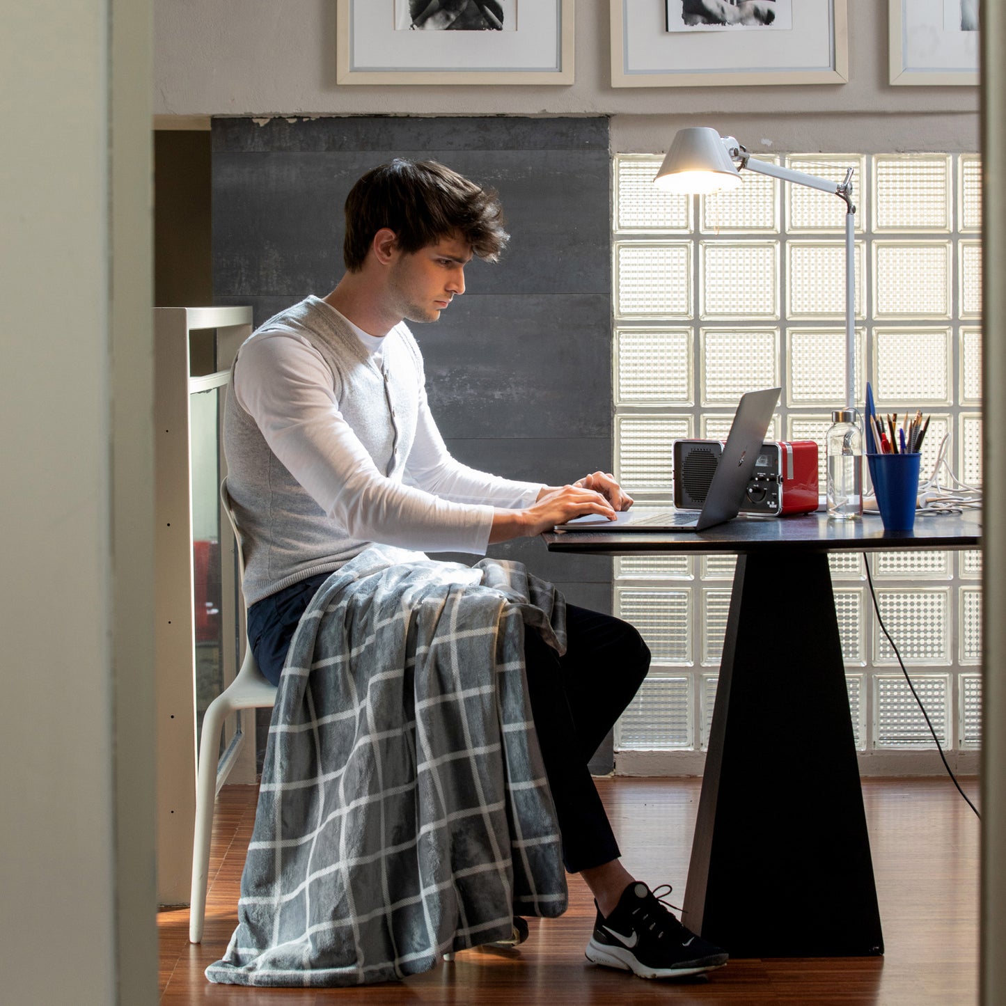 Plaid chauffant imetec adapto velvet squares 150x95 cm