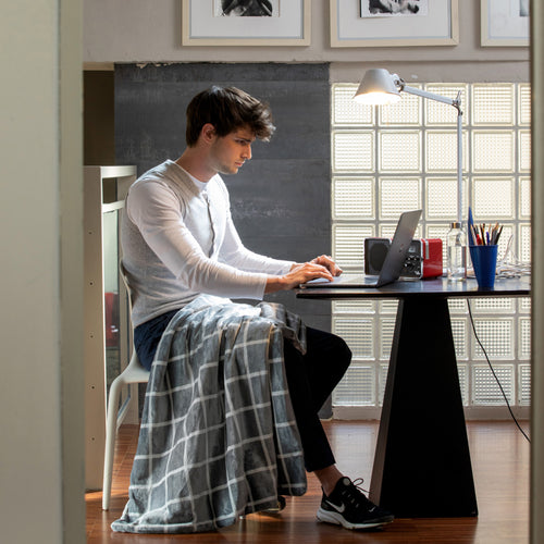 Plaid chauffant imetec adapto velvet squares 150x95 cm