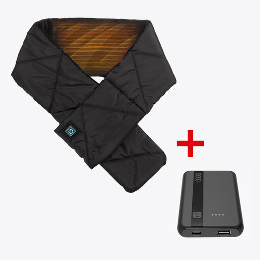 Kit Sciarpa Riscaldante Cordless Heat on the Go Puffer Scarf Nera e Power Bank Cellularline 5000