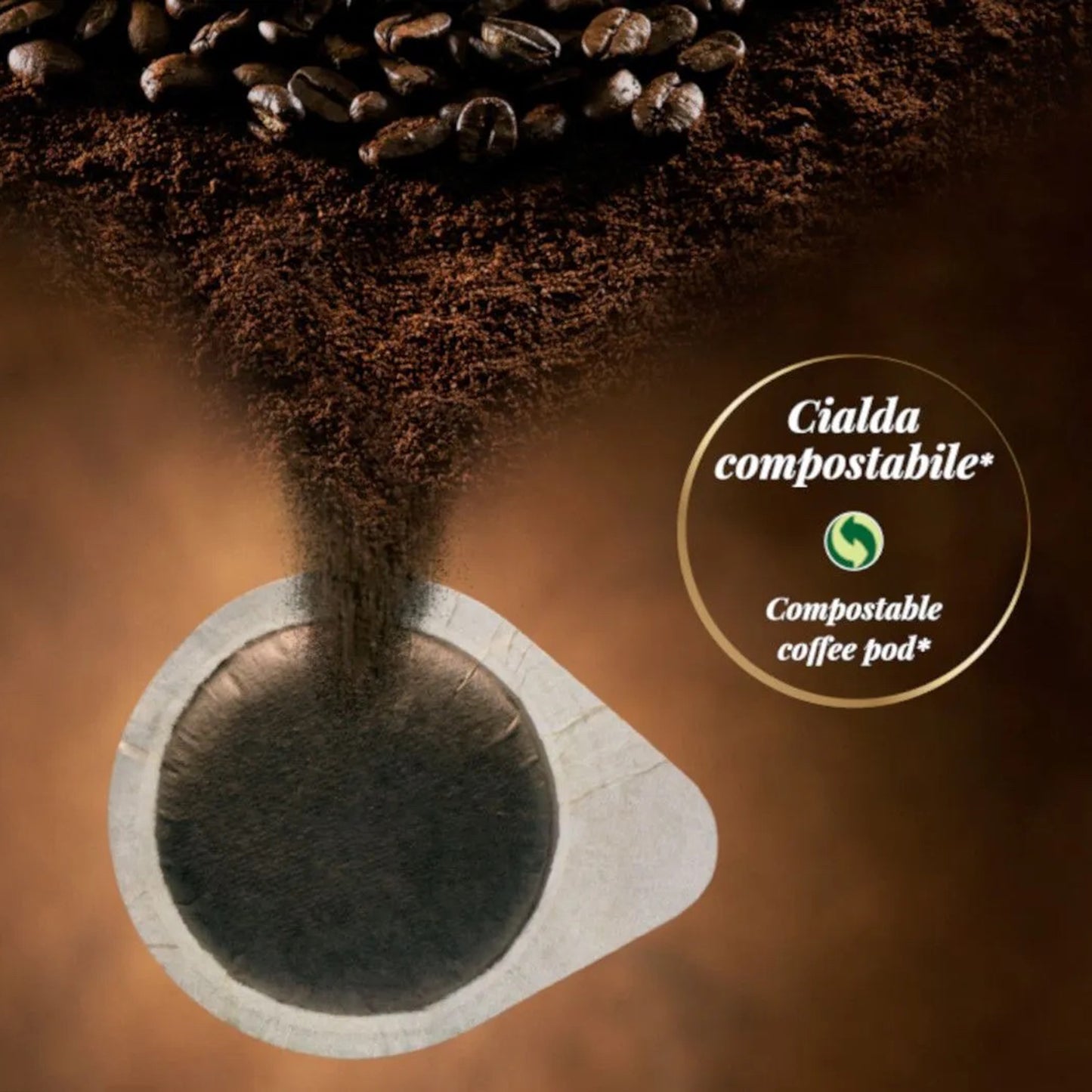 Macchina caffè espresso a cialde e.s.e. compostabili con erogatore acqua calda separato