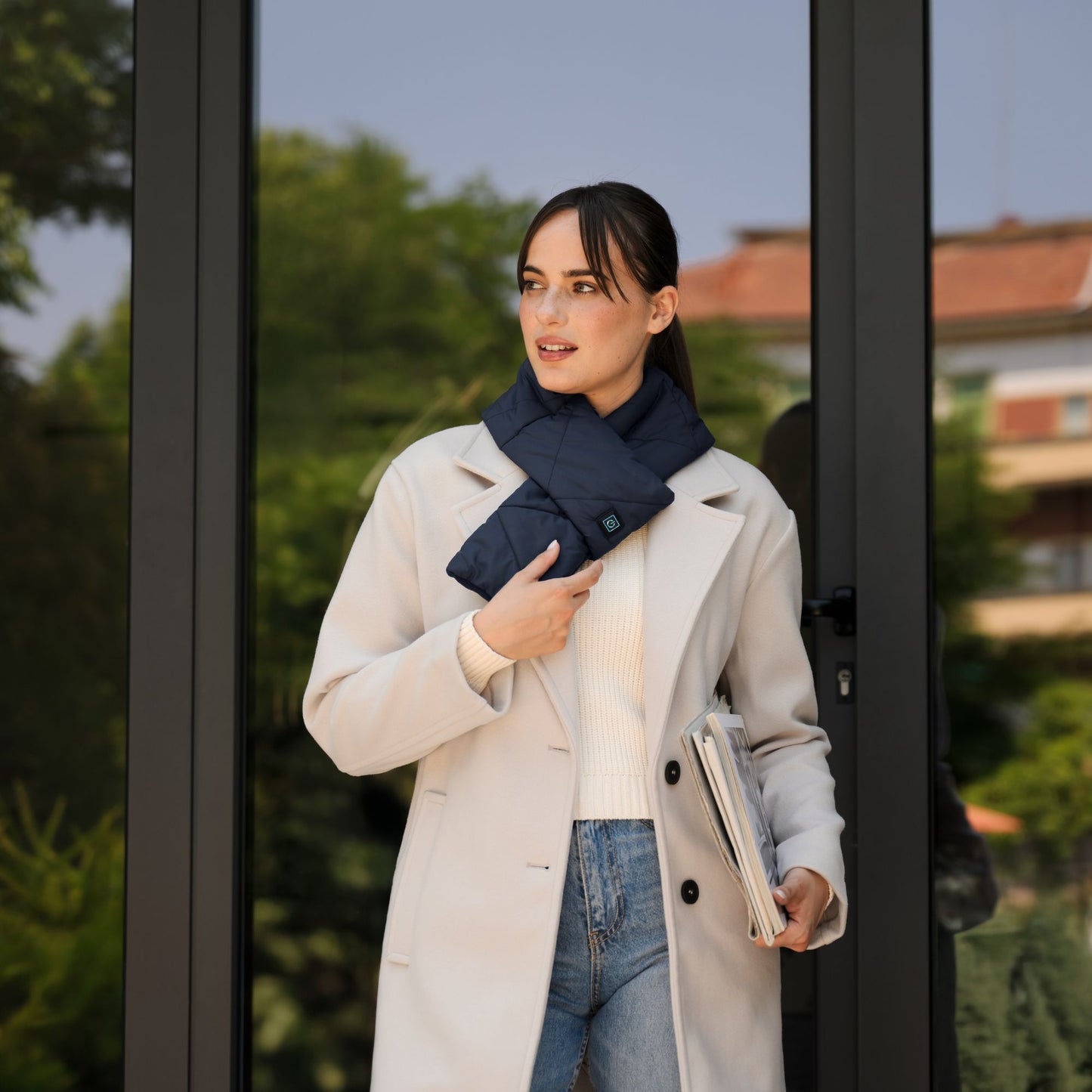 Sciarpa riscaldante Cordless Heat on the Go Puffer Scarf Blu