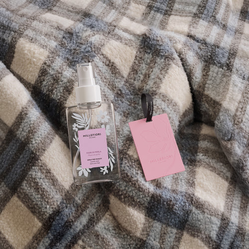 Kit Regalo CaldoPlaid Active Bouclé + Millefiori Milano Fiori di Perla
